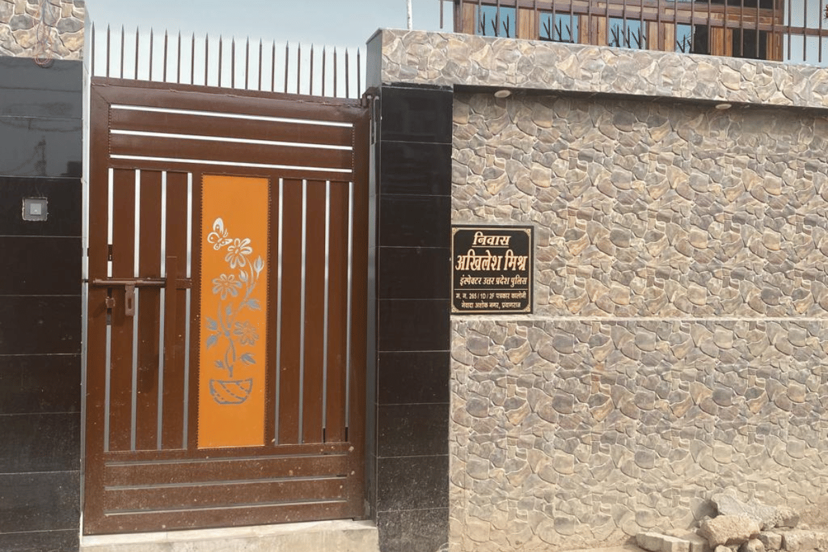 The house of a police officer in one of the many colonies that have come up in the Ganga floodplain area across Prayagraj | Shikha Salaria | ThePrint