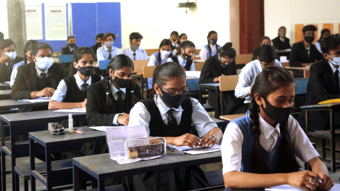 File photo of students appearing in Class 12 Board exams | ANI