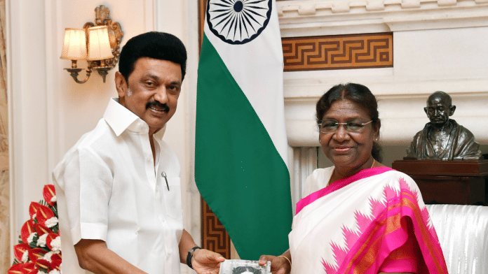 Tamil Nadu Chief Minister M.K. Stalin calls on President Droupadi Murmu at Rashtrapati Bhavan in New Delhi | ANI photo