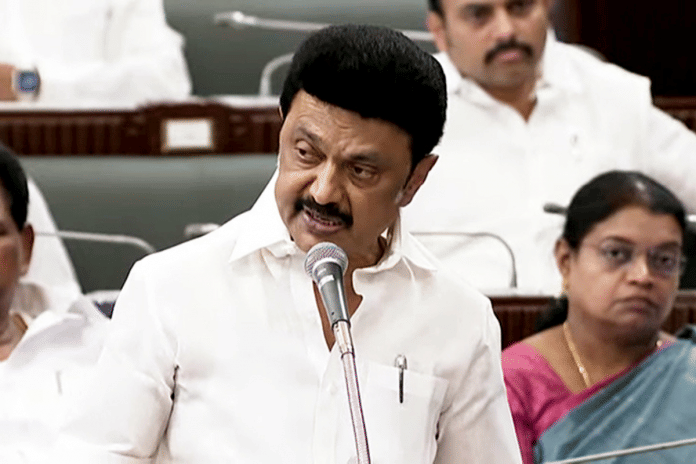 Chief Minister M K Stalin speaks inside the Tamil Nadu Assembly in Chennai | ANI