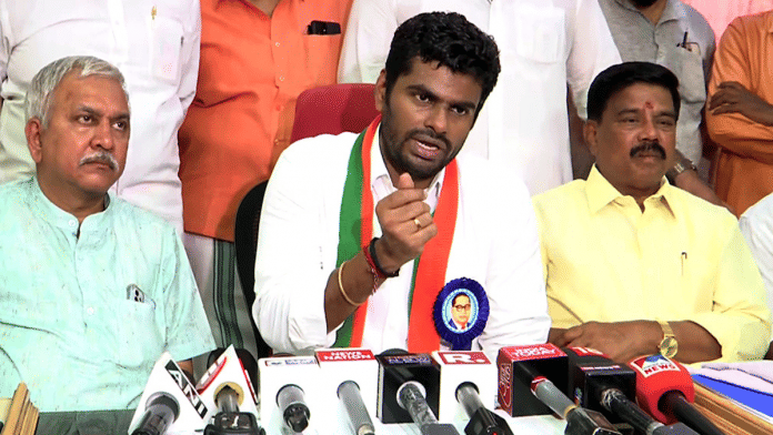 Tamil Nadu BJP chief K. Annamalai speaks to media after the release of 'DMK Files', in Chennai on Friday | ANI