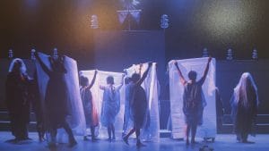 The production team of 'Andha Yug' used white dupatta as props to deliver a symbolic and moving visual | By special arrangement