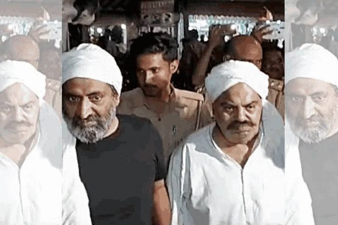 Atiq Ahmed and his brother Ashraf just before they were killed Saturday | Photo: ANI