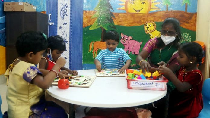Children seen inside a classroom in Chennai | Photo: ANI