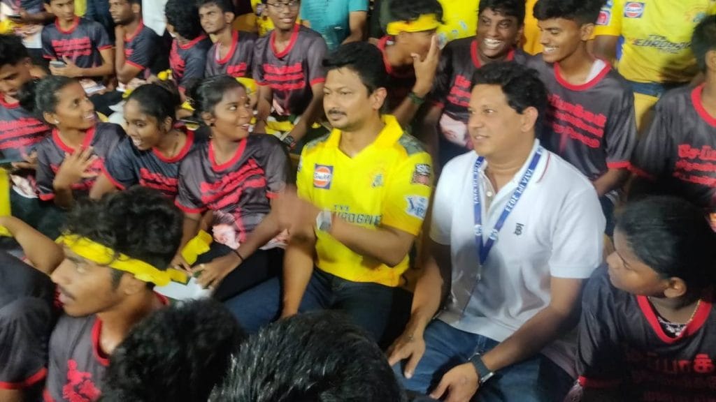 Udhayanidhi at IPL match