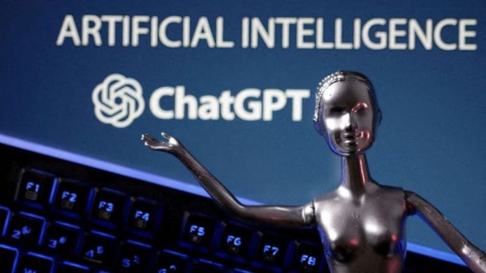 ChatGPT logo and AI Artificial Intelligence words are seen in this illustration | Reuters