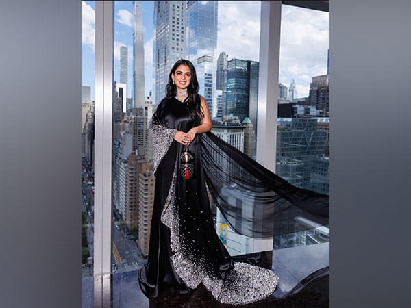 Isha Ambani makes Met Gala appearance in black saree gown
