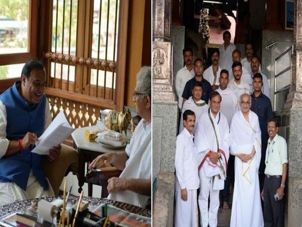 Assam CM offers prayers at Manjunatha Swamy Temple as he campaigns for Karnataka polls 