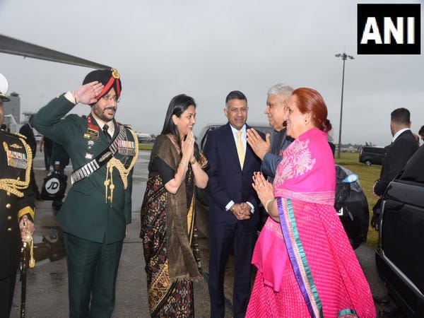Vice President Dhankhar emplanes for Delhi after attending King Charles III coronation ceremony
