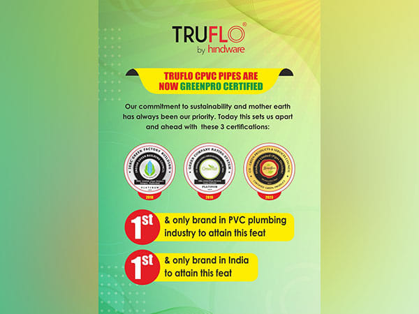 TRUFLO by Hindware recognised by CII for sustainable practices, awarded GreenPro Ecolabel certification