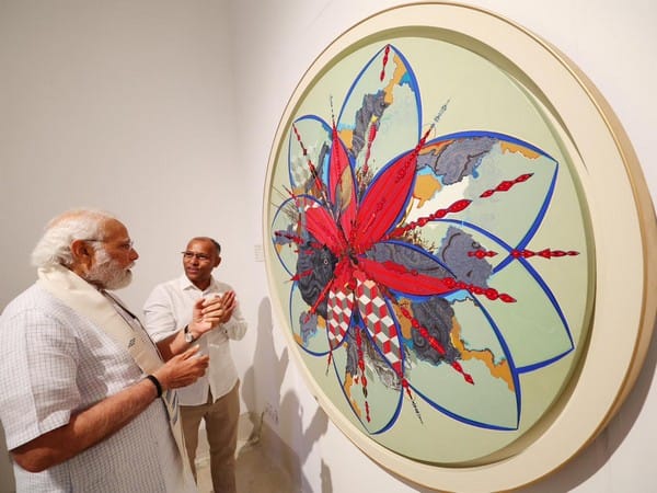 PM Modi visits 'Jana Shakti Art Exhibition' at National Gallery of Modern Art in Delhi