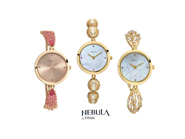 Nebula by Titan's Ashvi presents 18K solid gold watches with the Grace of Pearl