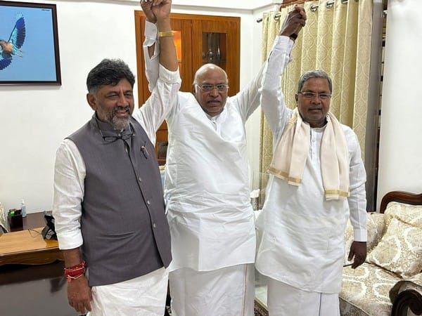 Karnataka govt formation: Siddaramaiah, DK Shivakumar arrive at Congress chief Kharge's residence