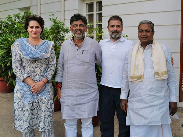 Siddaramaiah, DK Shivakumar meet Rahul, Priyanka Gandhi in Delhi ahead of swearing-in ceremony
