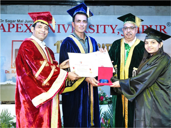 Actor Sonu Sood Receives Honoris Causa at Apex University's Jaipur Rajasthan 1st Convocation Ceremony, Inspiring Graduates to Make Positive Impact 