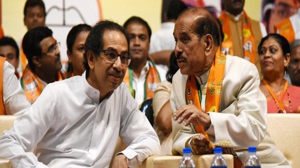 Former Lok Sabha Speaker Manohar Joshi (right) with Maharashtra's former Chief Minister Uddhav Thackeray (File Photo/ANI)
