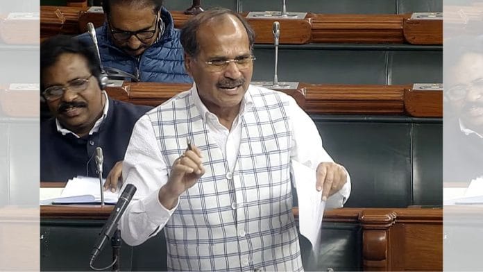 File photo of Congress leader of the Lok Sabha Adhir Ranjan Chowdhury | Photo: ANI
