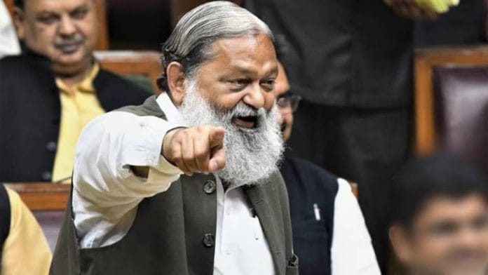 File picture of BJP leader Anil Vij | Photo: PTI