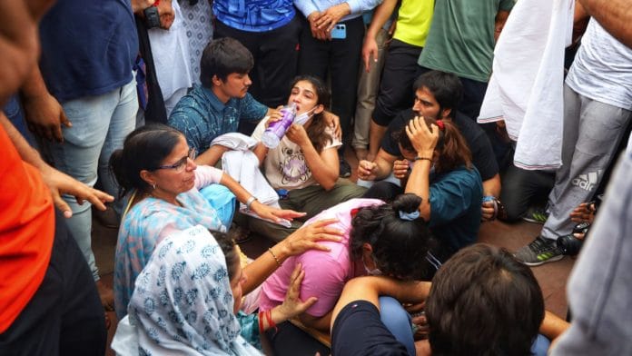 Wrestlers at Har Ki Pauri, in Haridwar, Uttarakhand | Manisha Mondal/ThePrint