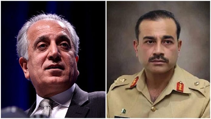 Former US ambassador Zalmay Khalilzad and Pakistan army chief Gen Asim Munir | Twitter/ANI