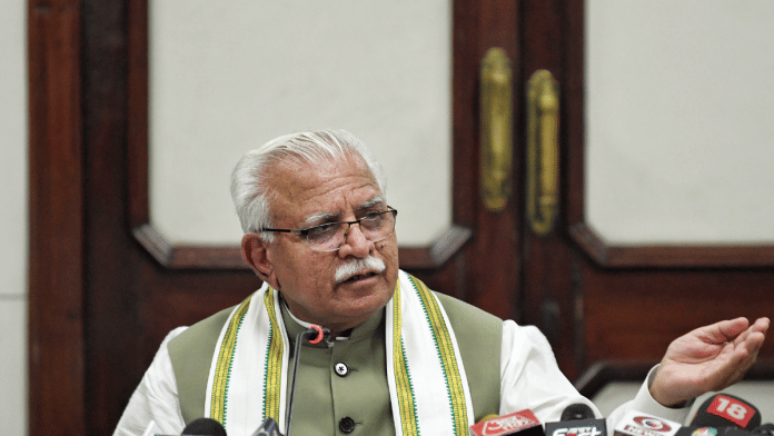 File photo of Haryana Chief Minister Manohar Lal Khattar | ANI