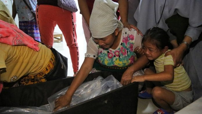 Family of Jacob Zamkhothang Touthang mourning his loss in Churachandpur, Saturday | Suraj Singh Bisht | ThePrint