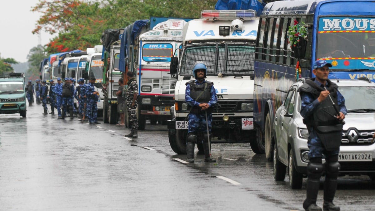 RAF personnel at site of blockade | Suraj Singh Bisht | ThePrint