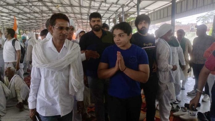 Sakshee Malikkh at Sarv Khap Mahapanchayat Sunday | By special arrangement