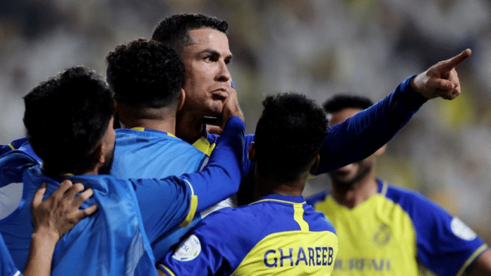 Al Nassr's Cristiano Ronaldo celebrates scoring their third goal | Reuters file image/Ahmed Yosri