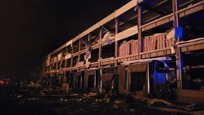 Storage facilities heavily damaged by a Russian missile strike in Odesa region, Ukraine | Press Service of the Operational Command South of the Ukrainian Armed Forces/Handout via Reuters