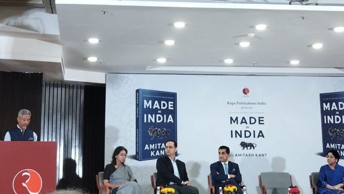 S Jaishankar speaking at the launch of Amitabh Kant’s book at India International Centre | Pia Krishankutty | ThePrint