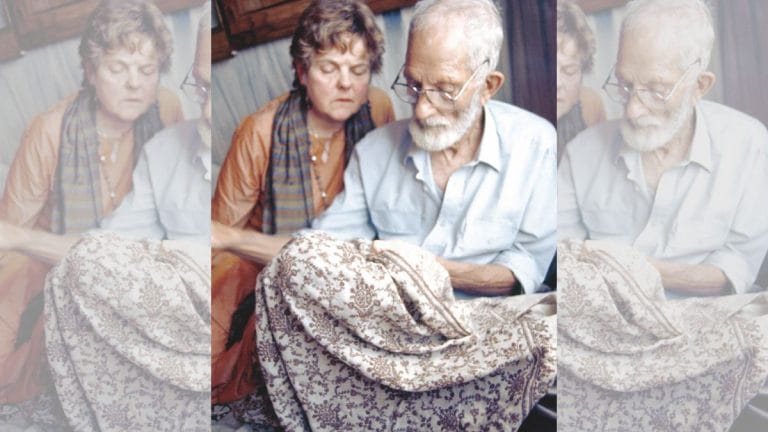 North Indian artisans carry a photo of this textile historian — she helped revive their craft