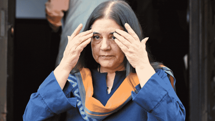 File photo of Maneka Gandhi outside Parliament | ANI