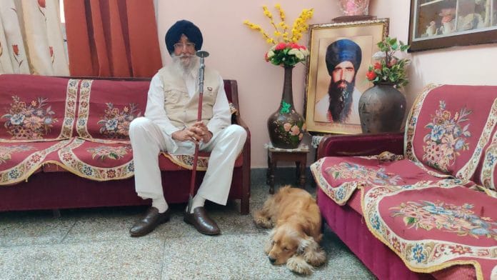 Sangrur MP, Simranjit Singh Mann at his home, which doubles as his office. His letters are a key piece of the illegal migrants case file when they apply for asylum. | Sonal Matharu | ThePrint