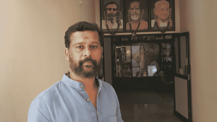 Vishva Hindu Parishad’s divisonal secretary Sharan Kumar at the outfit's office in Mangaluru | Sharan Poovanna | ThePrint