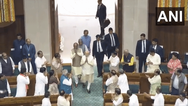 PM Modi receives standing ovation as he walks into new Parliament building