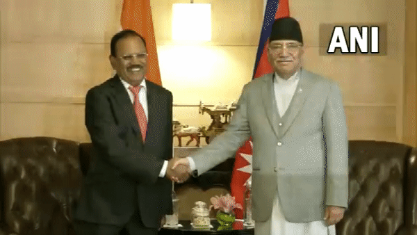 NSA Ajit Doval calls on Nepal PM Pushpa Kamal Dahal 'Prachanda' in Delhi