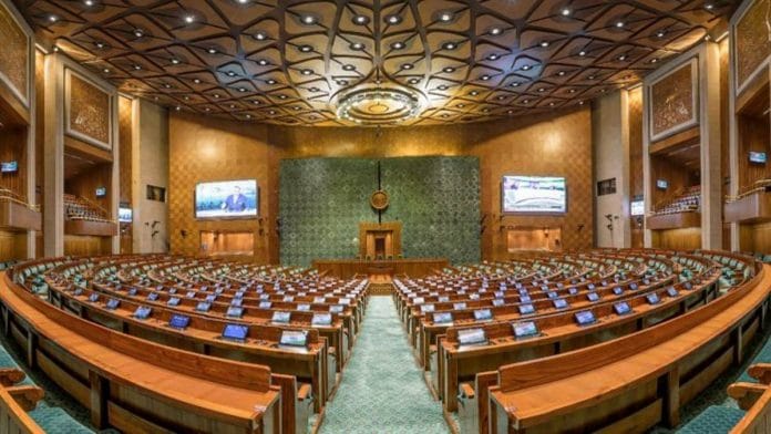 The new Parliament building from inside in New Delhi | Photo: PTI