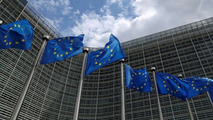 Representational image: European Union flags flutter outside the European Commission headquarters in Brussels | Reuters