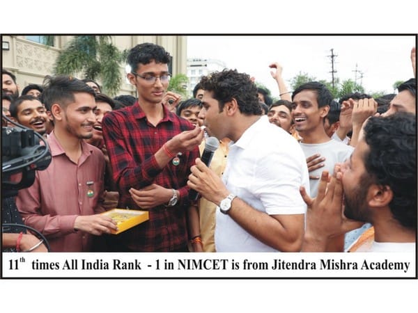 Kush Jaiswal secured All India Rank - 1 in NIMCET 2023 from Jitendra Mishra Academy