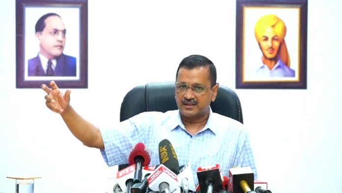 Delhi CM Arvind Kejriwal addressing a press conference, Tuesday | Twitter @ArvindKejriwal