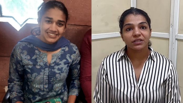 File photos of Babita Phogat; Sakshee Malikkh | ANI