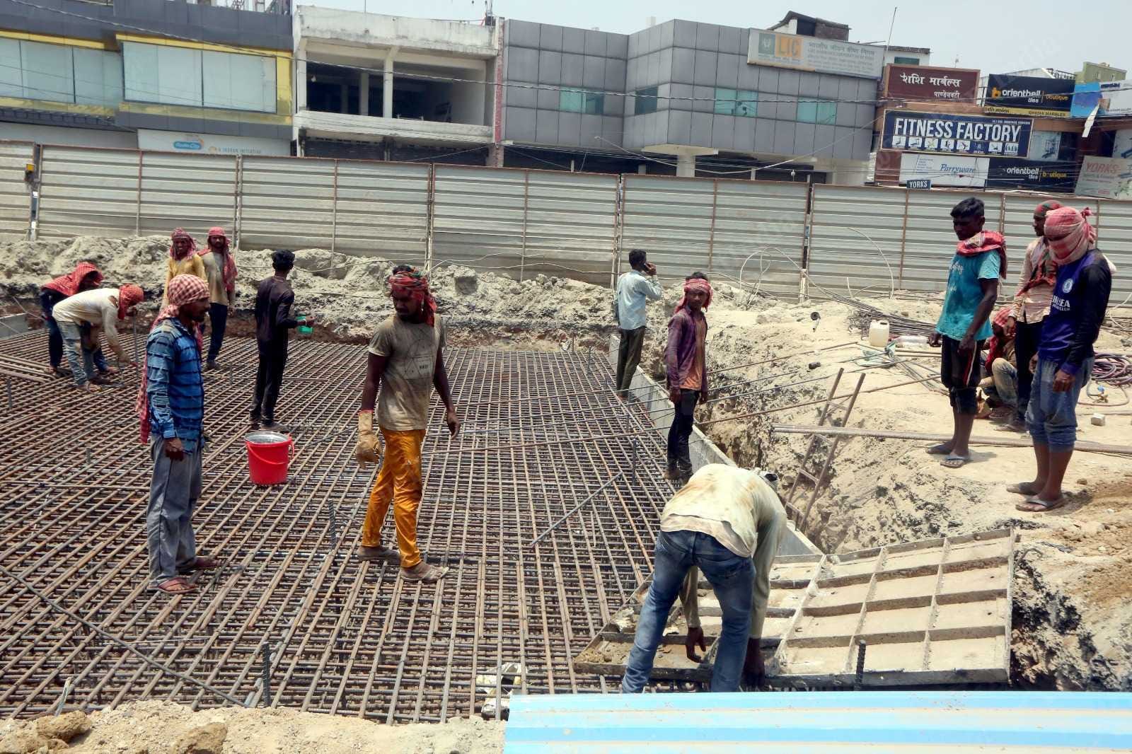 Construction work underway at Lucknow-Gorakhpur Road | Photo: Praveen Jain | ThePrint