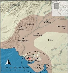 Major Harappan sites near Kotada Bhadli | Credit: Prabodh Shirvalkar, Y.S.Rawat, 2017