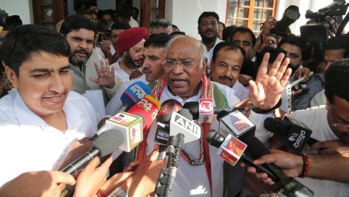 File photo of Congress president Mallikarjun Kharge | Suraj Singh Bisht | ThePrint
