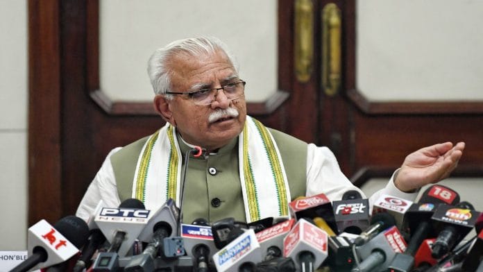 File photo of Haryana Chief Minister Manohar Lal Khattar | ANI