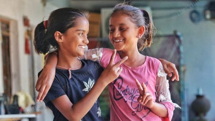 The parents of Tinkle and Sita got married in 2012. Living away from their parents at a shelter home run by an NGO, the girls want to study to become a doctor and police officer | Photo: Praveen Jain | ThePrint