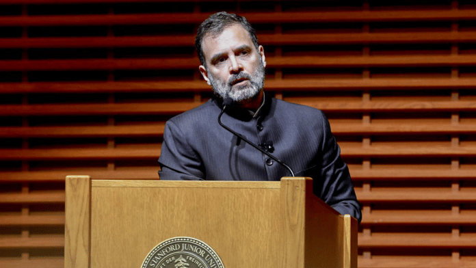 Rahul Gandhi during an interaction with students at Stanford University Campus in California on Thursday | ANI