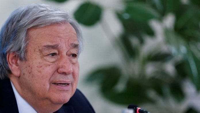 United Nations Secretary-General Antonio Guterres speaks at a press conference at the United Nations complex in Gigiri, Nairobi | Reuters