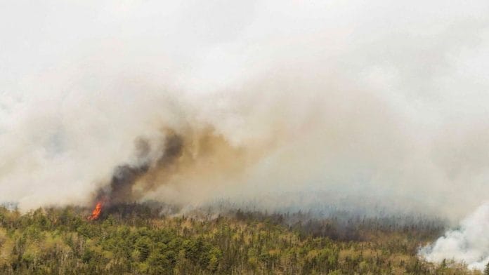 View of the Barrington Lake wildfire, Nova Scotia, Canada | Nova Scotia Government/Handout via Reuters
